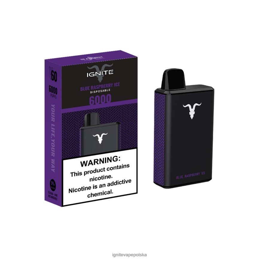 Ignite Vape Flavours | IGNITE V60 długopis do waporyzacji niebieski lód malinowy 0648NZ30
